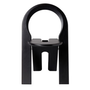 Chaise TS coloris noir, vue de face dépliée, création Roger Tallon Sentou Edition