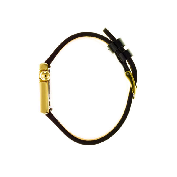 Montre Mach 2000 Square mini doré femme de Roger Tallon avec bracelet en cuir noir