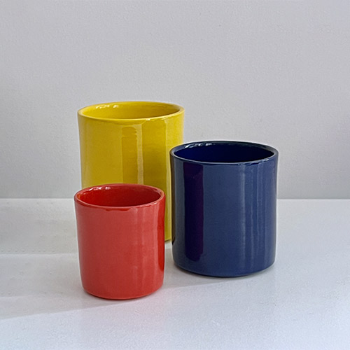 Tasses colorées 3 tailles, collection de vaisselle en céramique Terra par Sentou
