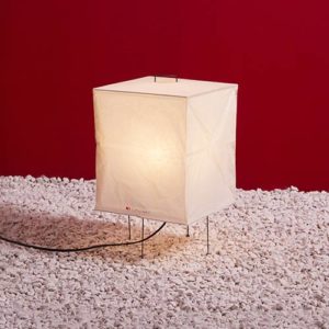 Lampe Akari XP1 carrée en papier washi créée par Isamu Noguchi, Sentou