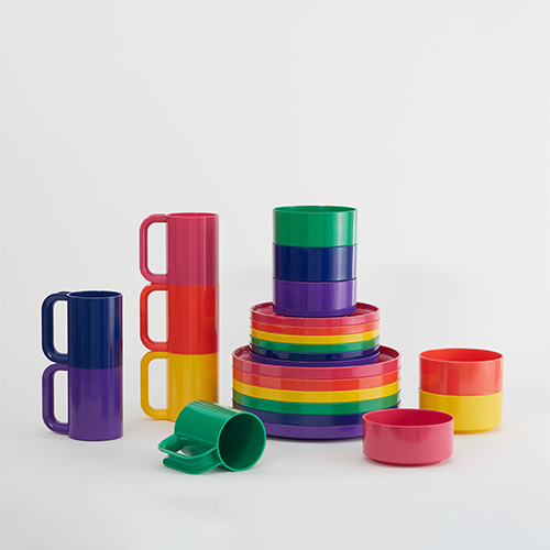 vaisselle max design vignelli sentou sets assiette bol mug rainbow