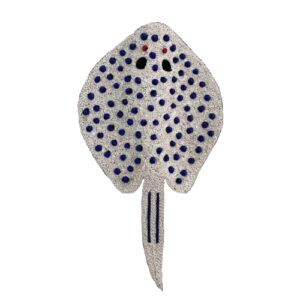 Broche Raie blanc/bleu